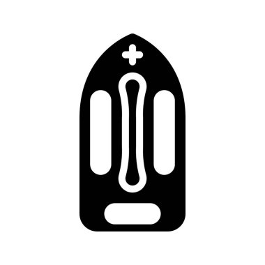 Cankurtaran tahtası düz simgesi, vektör illüstrasyonu 