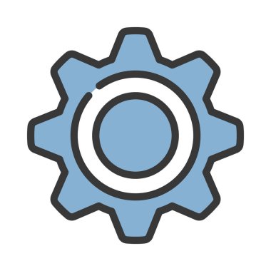 Beyaz arkaplanda Cog vektör simgesi  