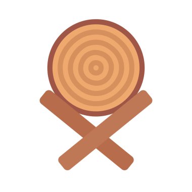 Log On Stands düz simgesi, vektör illüstrasyonu 