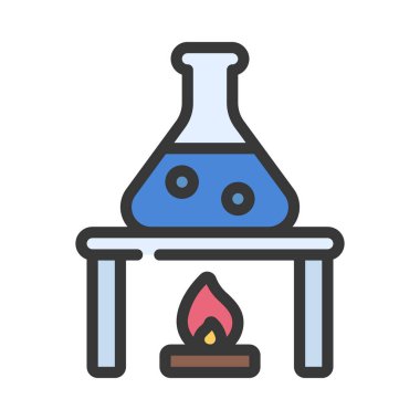 Chemical Burning Stand simge vektör illüstrasyon tasarımı