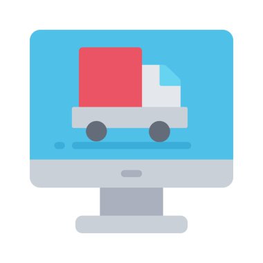 dağıtım kamyonu ikonu vektör çizimi