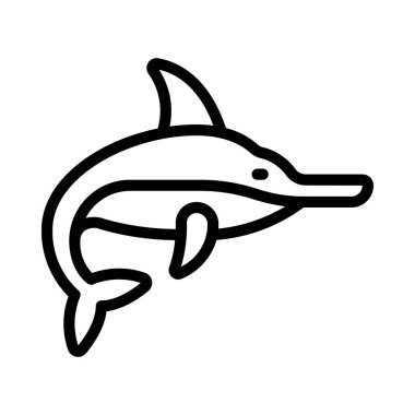  Kılıç balığı simgesi vektör illüstrasyonu
