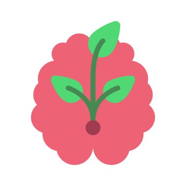 Beyin simgesi, vektör illüstrasyonu basit tasarım