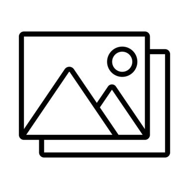 Üst üste binen Resimler düz simgesi, vektör illüstrasyonu 