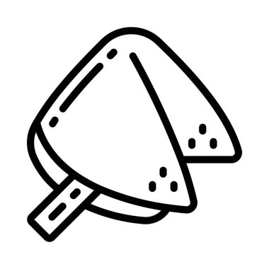 Şans Kurabiyesi düz simgesi, vektör illüstrasyonu 