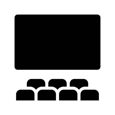 Sinema Görüntüleme düz simgesi, vektör illüstrasyonu 