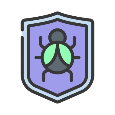 Antivirüs ikon vektör çizimi tasarımı