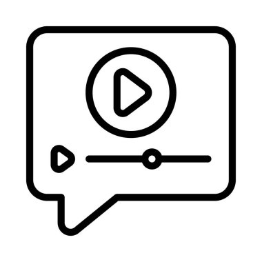 Video İleti Web simgesi vektör illüstrasyonu