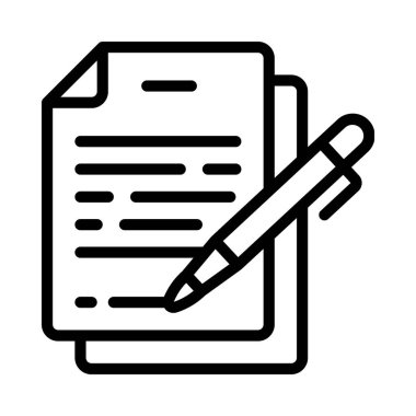 Belge simgesi, vektör illüstrasyonunu imzala 