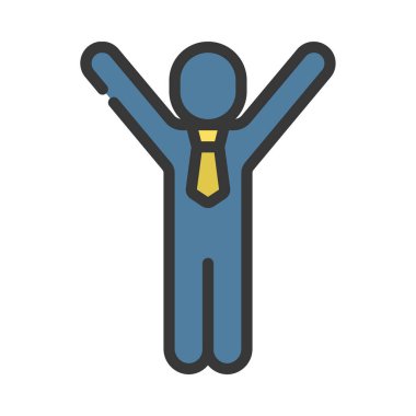 Happy Person düz simgesi, vektör illüstrasyonu 