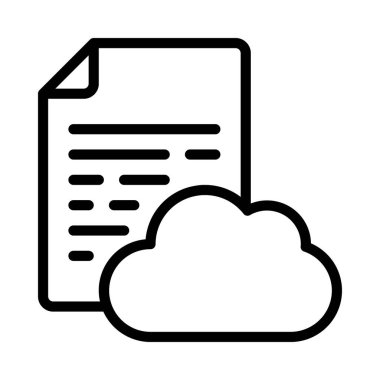 Bulut Belgesi Simgesi, Vektör İllüstrasyonu