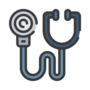 Tıbbi ve sağlık vektör ikonu. Stetoskop