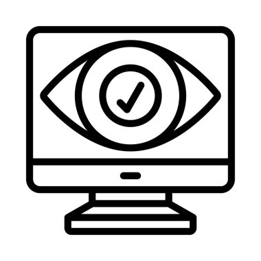 Bilgisayar Görünürlüğü simgesi, vektör illüstrasyonu  