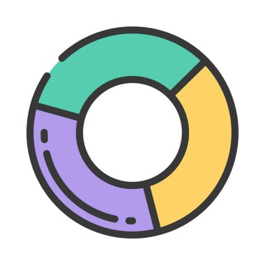 Pasta Grafiği simgesi basit illüstrasyon