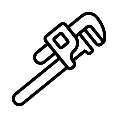 Boru Anahtarı düz simgesi, vektör illüstrasyonu 