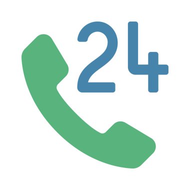 24 Saat Telefon Servisi ikon vektör çizimi 