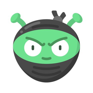 Ninja uzaylı simgesi, vektör illüstrasyonu