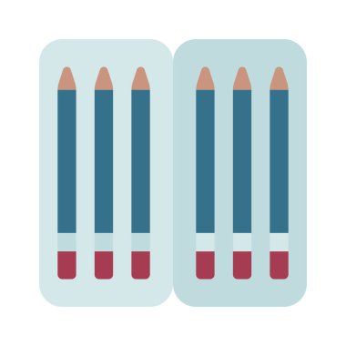 Kalem kutusu düz simgesi, vektör illüstrasyonu 