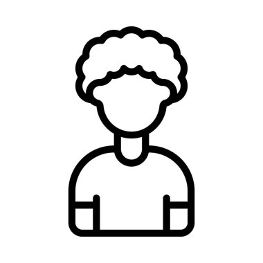 Afro Man web simgesi düz tasarım, vektör illüstrasyonu