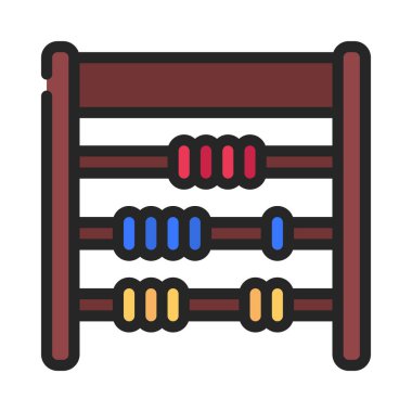 Matematik Abaküs simgesi vektör illüstrasyon tasarımı