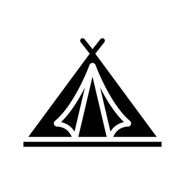 kamp çadırı simgesi, vektör illüstrasyonu 