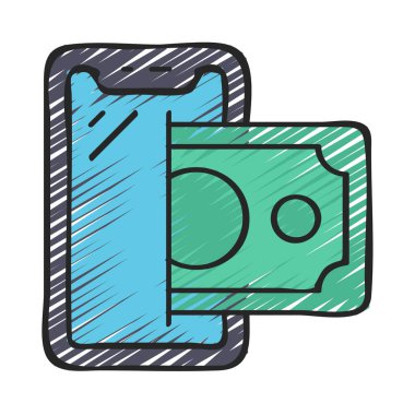 Para web simgesi vektör illüstrasyonunu geri çek