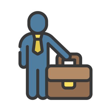 İş Kişi Vakası Web simgesi vektör illüstrasyonu