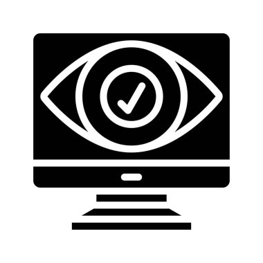 Bilgisayar Görünürlüğü simgesi, vektör illüstrasyonu  
