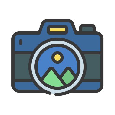  Seyahat Fotoğrafçısı ikon vektör illüstrasyonu