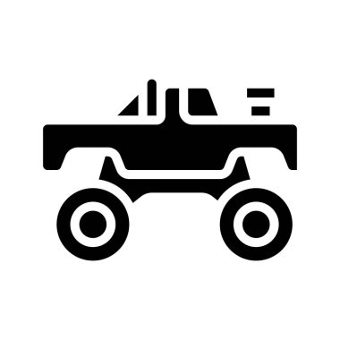 Canavar kamyon simgesi vektör illüstrasyonu 