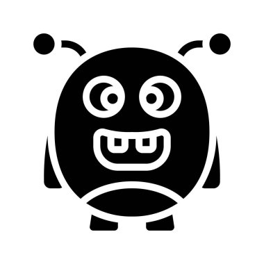 Beyaz arkaplandaki canavarın vektör çizimi  