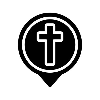 Hıristiyan haçı ikonu. Hristiyan çapraz simge vektör illüstrasyon tasarımı.