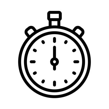 Kronometre simgesi, beyaz arkaplanda vektör illüstrasyonu  