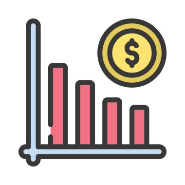 Finansal Kayıp web simgesi vektör illüstrasyonu