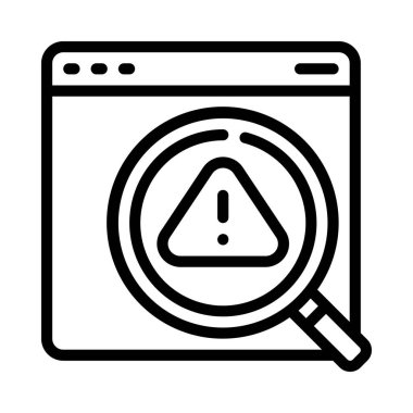 Web Sitesi Hataları Simgesi, Vektör İllüstrasyonu 