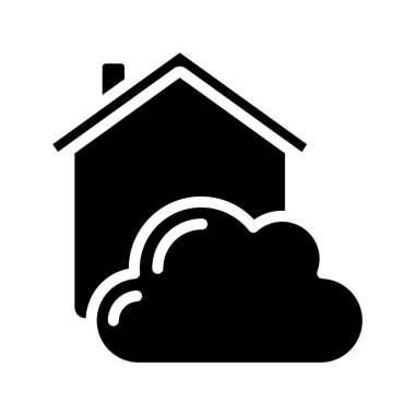 ev bulut simgesi, vektör illüstrasyonu