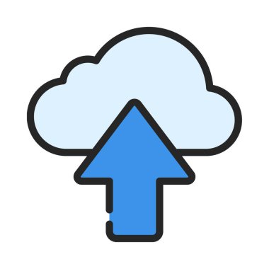 Bulut Depolama Uygulaması Simgesi, Vektör İllüstrasyonu