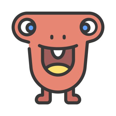 Beyaz arkaplandaki canavarın vektör çizimi  