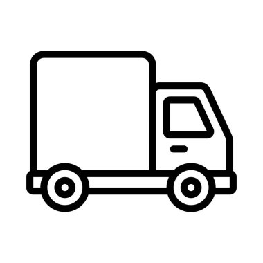 dağıtım kamyonu ikonu vektör çizimi