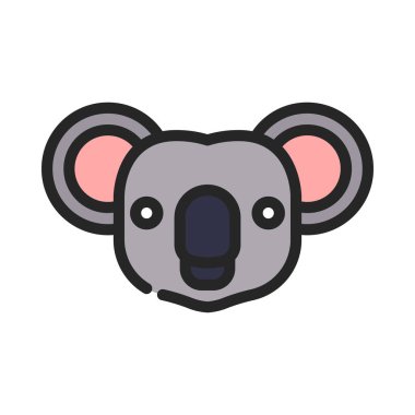 koala vektör düz renk simgesi