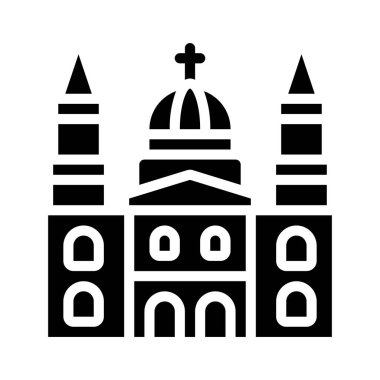 Katedral ikonu vektör illüstrasyonu