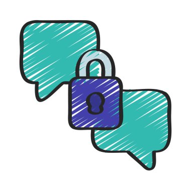 Güvenli İletiler web simgesi vektör illüstrasyonunu