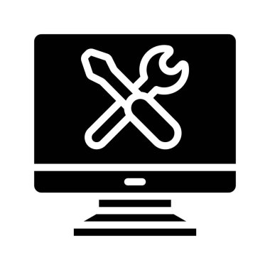 Bilgisayar Yapılandırma simgesi, vektör illüstrasyonu 