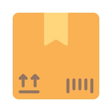 Parsel sembolü düz simge, vektör illüstrasyonu                        