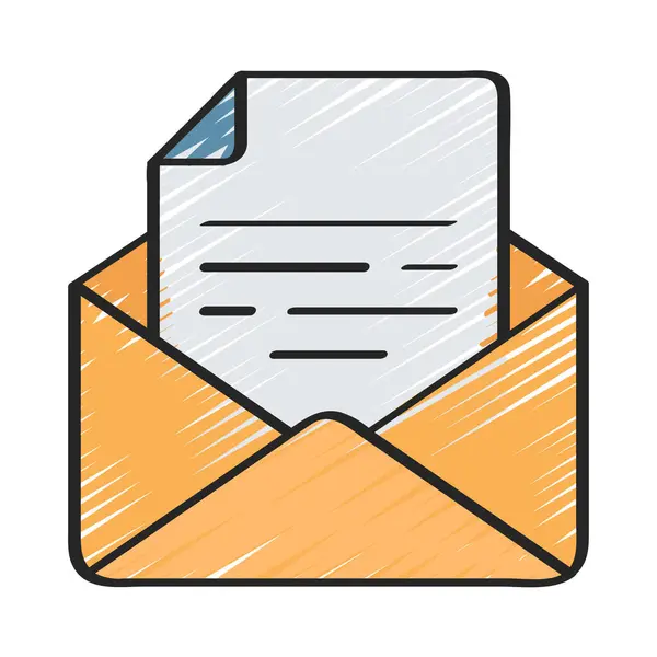 Icône Document Mail Illustration Vectorielle — Image vectorielle