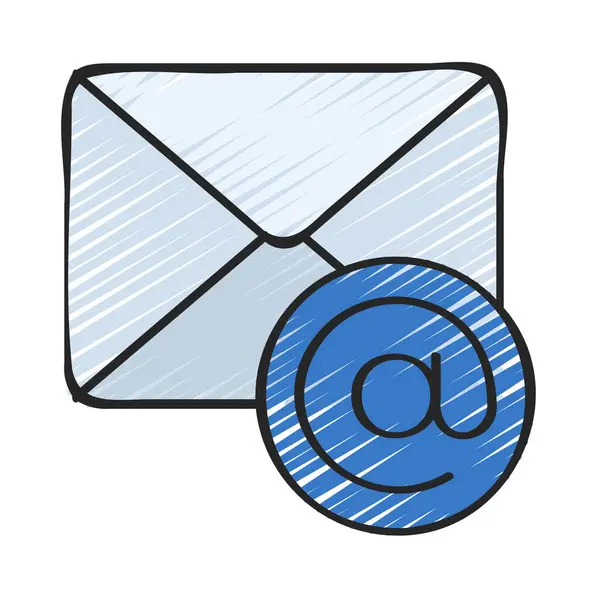 Email Symbol Isolated Icon White Background — Vettoriale Stock