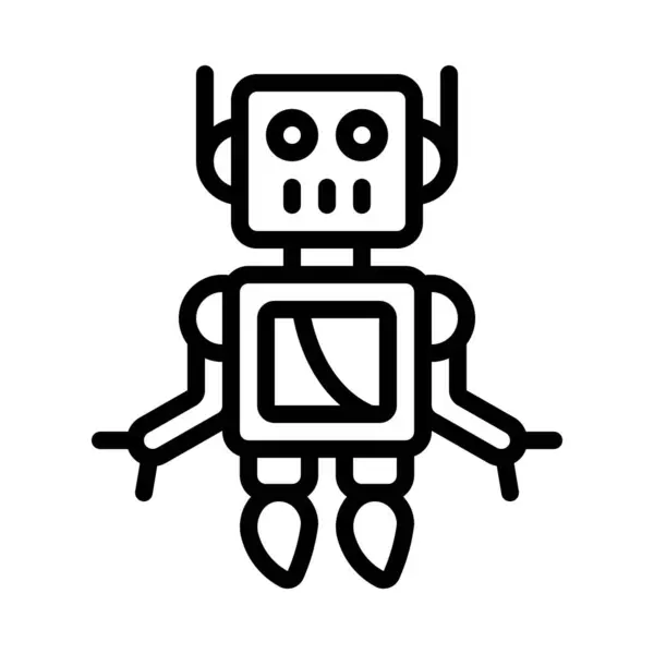 ロボットキャラクターアイコンベクトルイラストデザイン — ストックベクタ