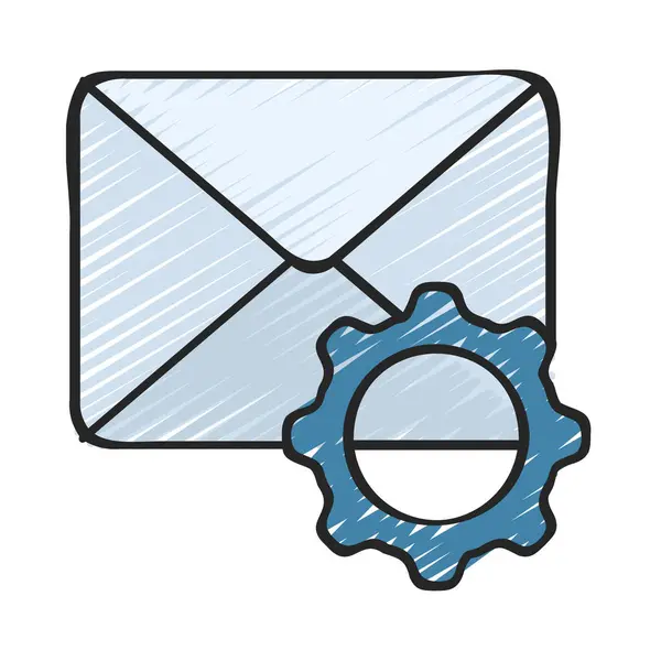 Email Settings Isolated Icon White Background — Stock Vector