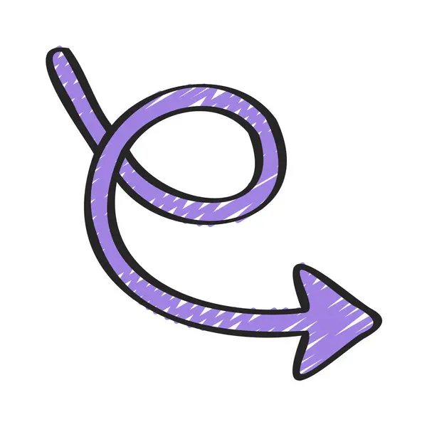 Curly Loop Arrow Web Simgesi Vektör Çizimi — Stok Vektör