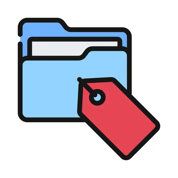 Tags Folder Icon Vector Illustration — Stock Vector